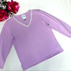 Quacker Factory Women’s Lavender Sweater, Size Large